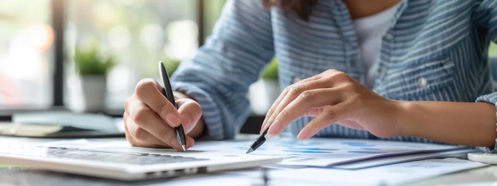 a person updating their business information online with a clear focus and determination.